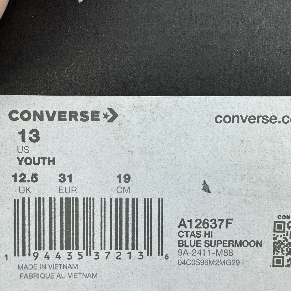 New Little Kids Converse Chuck Taylor All Star Hi Blue Supermoon Sneakers Sz 13